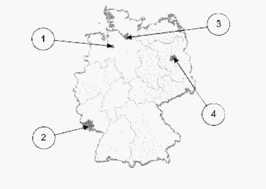 Abbildung aus dem amtlichen Fragenkatalog zu Frage 8, mit den nummerierten Antwortmöglichkeiten