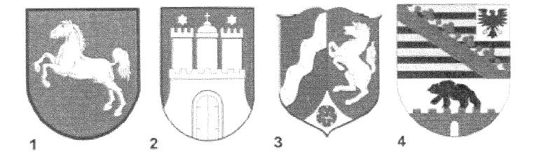 Abbildung aus dem amtlichen Fragenkatalog zu Frage 1, mit den nummerierten Antwortmöglichkeiten