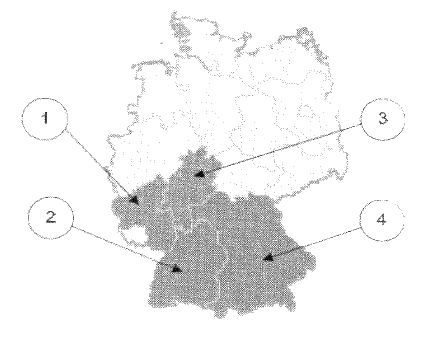 Abbildung aus dem amtlichen Fragenkatalog zu Frage 8, mit den nummerierten Antwortmöglichkeiten