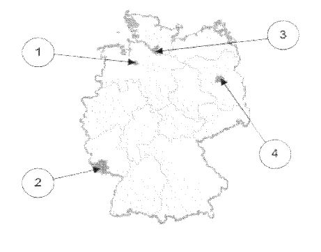 Abbildung aus dem amtlichen Fragenkatalog zu Frage 8, mit den nummerierten Antwortmöglichkeiten