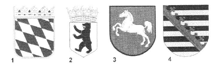 Abbildung aus dem amtlichen Fragenkatalog zu Frage 1, mit den nummerierten Antwortmöglichkeiten