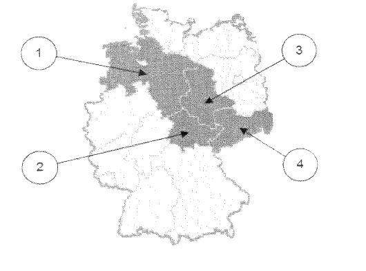 Abbildung aus dem amtlichen Fragenkatalog zu Frage 8, mit den nummerierten Antwortmöglichkeiten