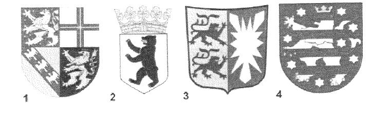 Abbildung aus dem amtlichen Fragenkatalog zu Frage 1, mit den nummerierten Antwortmöglichkeiten